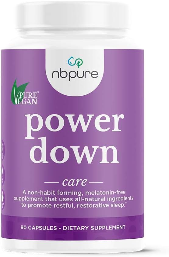 nbpure Power Down Sleep Supplement, Melatonine- Vrij, 90 Tellen