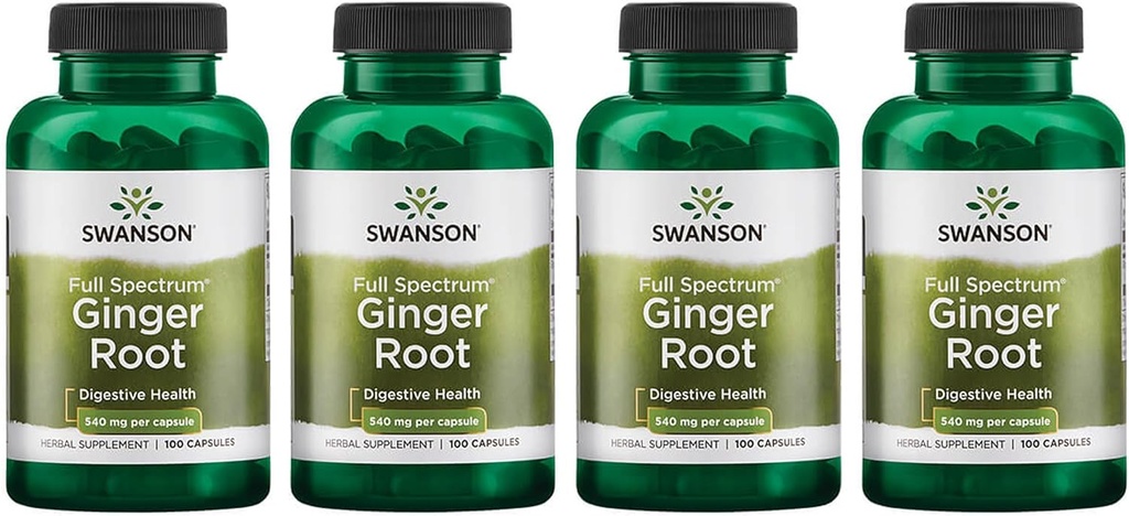 Swanson Full Spectrum Gemberwortel 540 mg 100 capsules (4 verpakkingen)