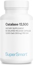 Supersmart - Catalase 500mg per Day (12500 CatU) - Natural Enzyme - Anti Gray Hair Supplement | Non-GMO & Gluten Free - 60 Delayed Release Capsules