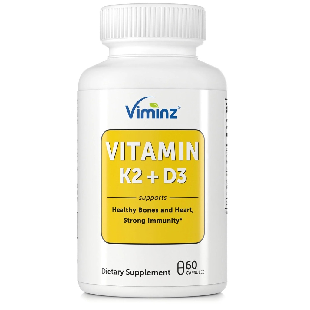 Vitamine D3/K2-5.000 IE (125 mcg) - 60 capsules - Ondersteunt gezonde botten & hart, sterke immuniteit