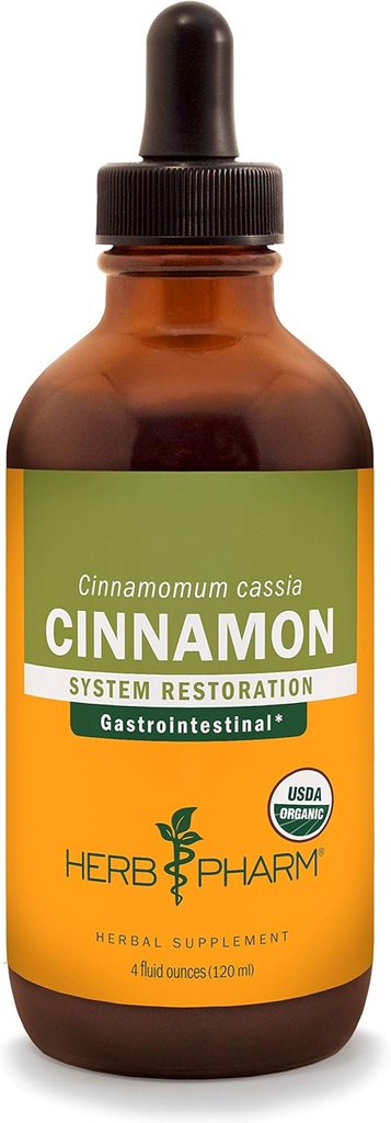 Herb Pharm Certified Organic Cinnamon Liquid Extract voor Cardiovasculaire en Circulatoire Ondersteuning - 4 Ounce