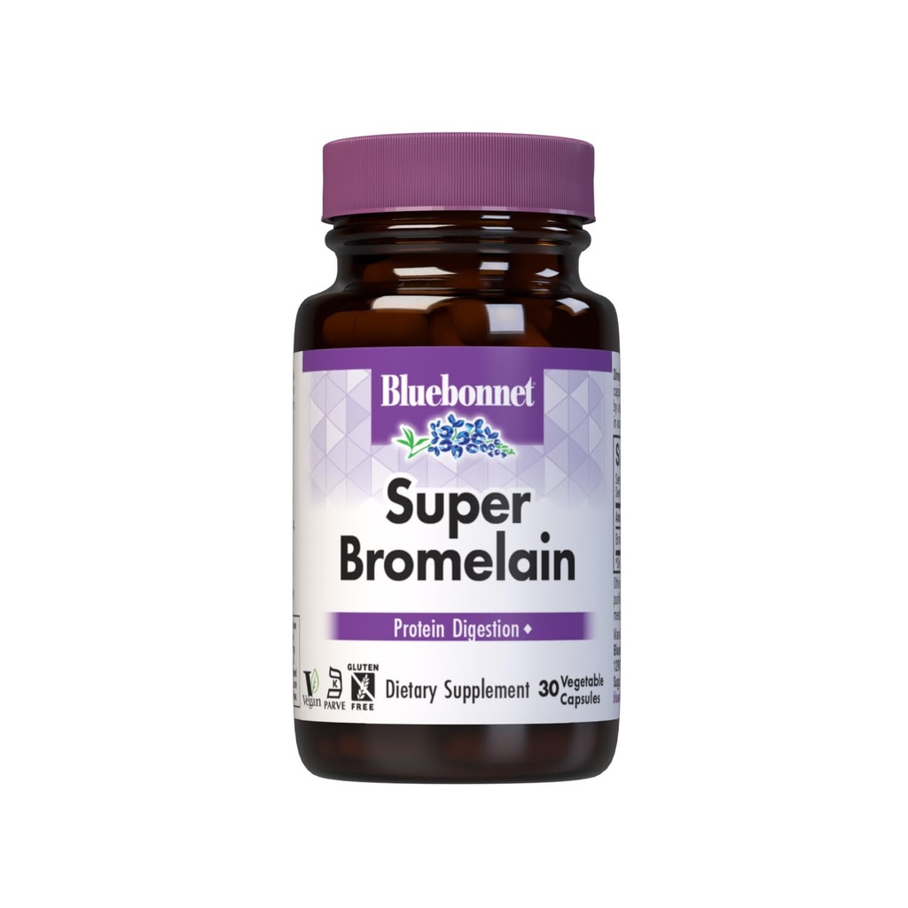 BlueBonnet Super Bromelain Vegetarian Capsules, Ananas, 500 mg, 30 Tellen