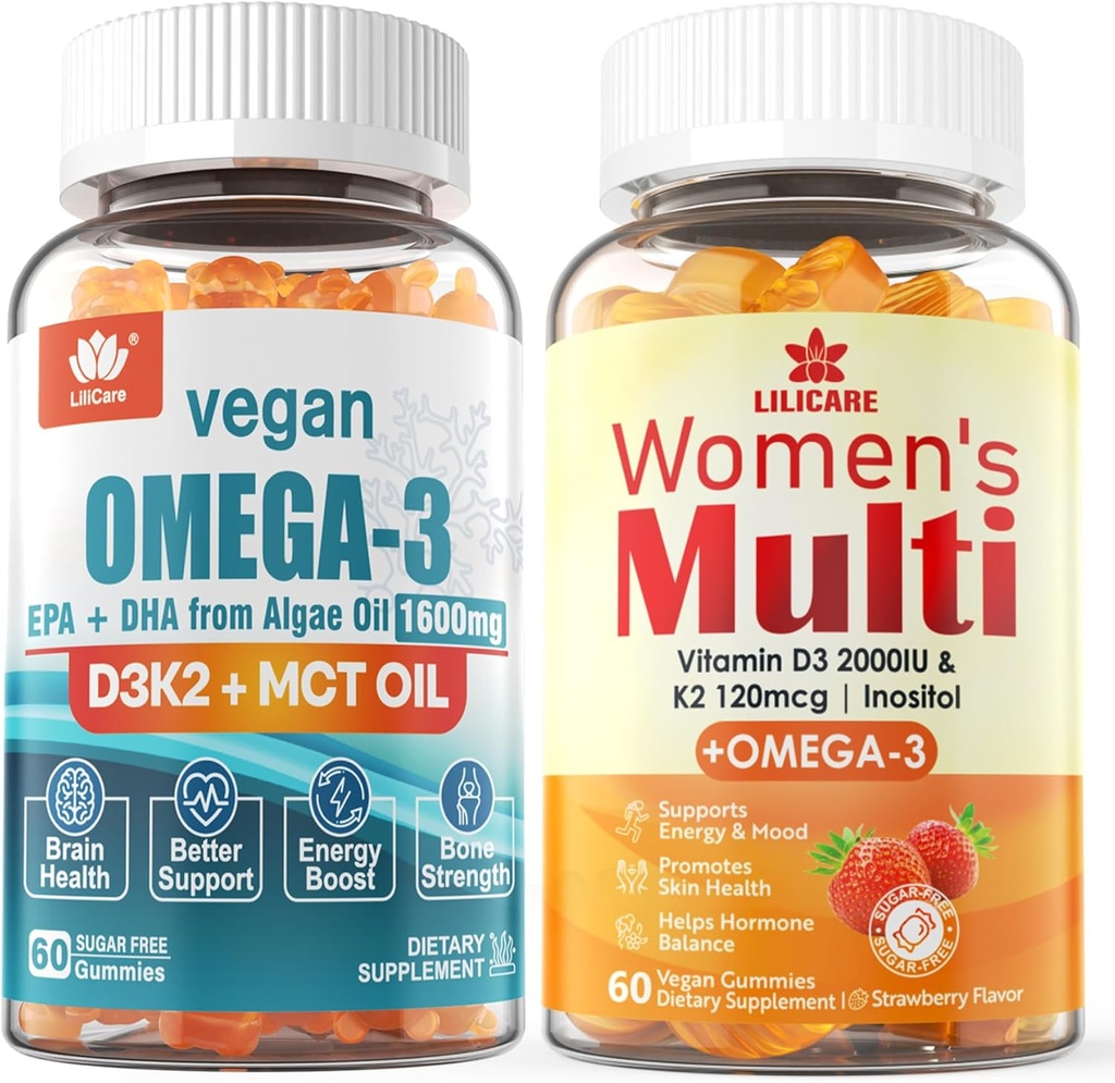 Womens Multivitamine Gummies Vegan Omega3 Gummies 1280mg