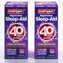 Nacht slaapmiddel vloeibaar, 50 mg difenhydramine HCl, Twin Value Pack (80 doses), druivensmaak, vallen slapen snel & blijf langer slapen