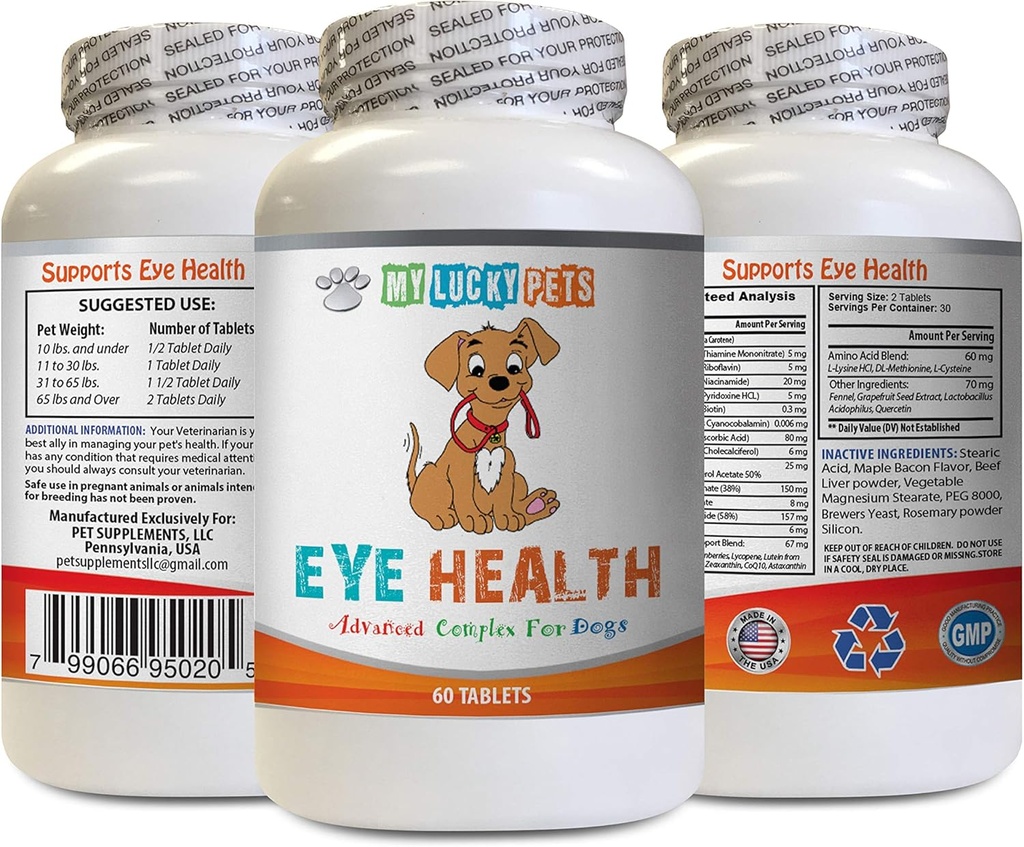 Hondenimmune Booster - Hondenoog Gezondheid - Geavanceerde Formule - Voordelen Visie - Immuun Ondersteuning - Hondenvitaminen voor huid en jas - 1 Fles (60 Treats)