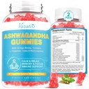 2 Pack Ashwagandha Gummies met Kurkuma GABA Mood Energie en Immune Ondersteuning, Gemengde Berry Flavor 120 Cts