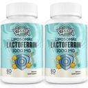 Liposomale Bovine Lactoferrine 1000 mg - voor ijzer Absorptie en immuunfunctie Lactoferrinesupplementen voor volwassenen, 60 Softgels (2 flessen)