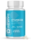 Revive MD Vitamine D3 Supplement, 5000 IE - High Potency Cholecalciferol for Immune Support, Calcium Absorptie, Bot & Muscle Health - Non-GMO Dieetsupplement zonder Fillers - 60 Softgels