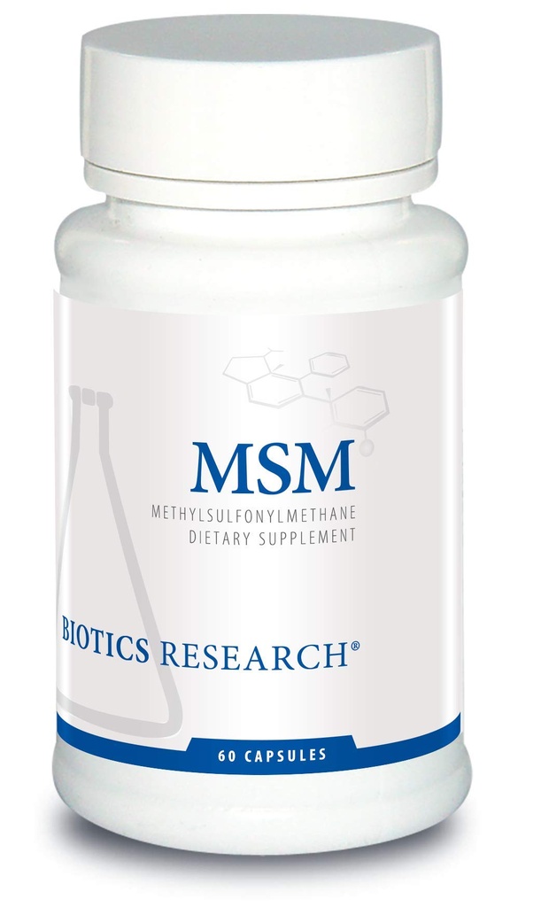 Biotics Research MSM Potent Sulfur Supplement, Collagen Production, Healthy Hair, Skin & Nails, Muscle and Joint Comfort. 60 Capsules