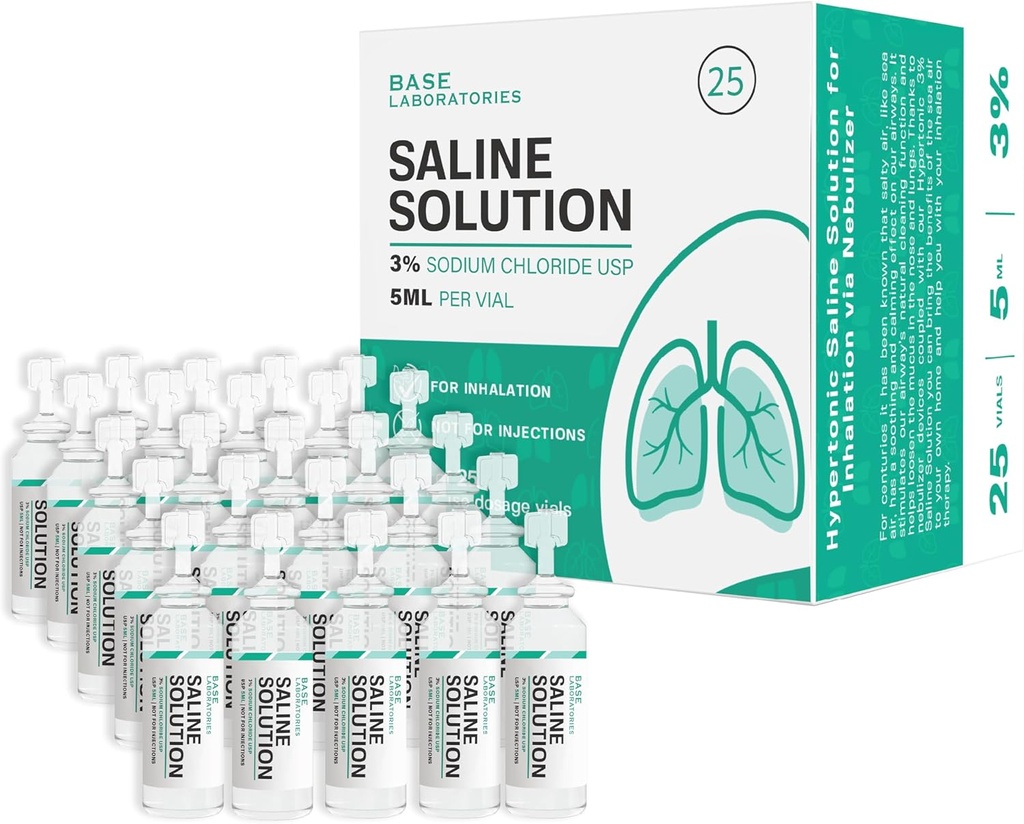 BASE LABORATORIES 3% Saline oplossing voor vernevelaar Machine 