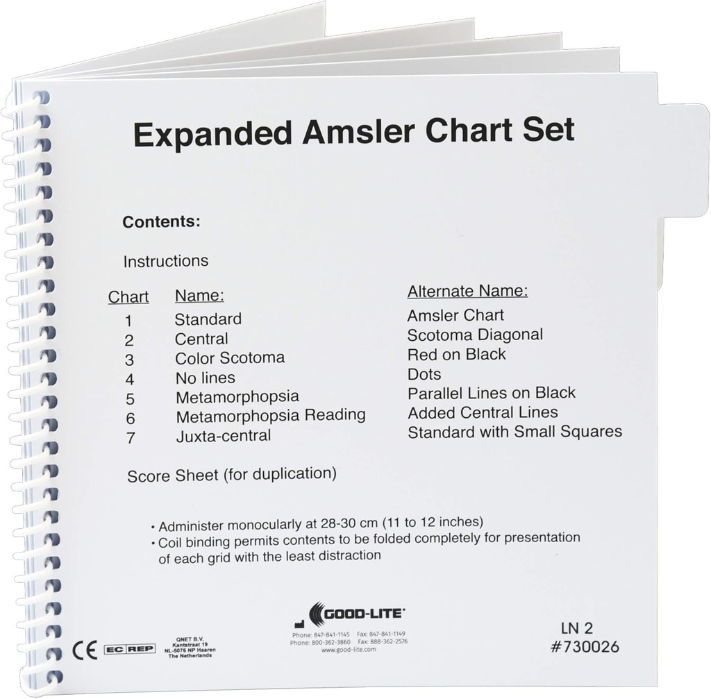 Amsler Grid Chart Set, uitgebreid