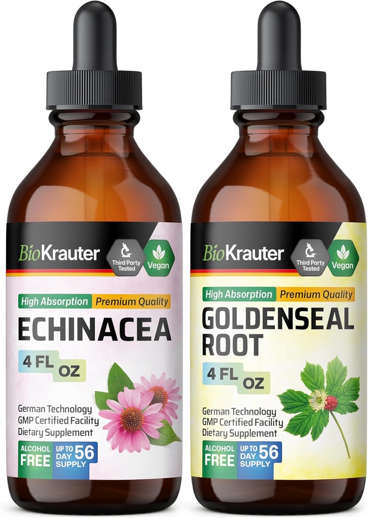 BIO KRAUTER Echinacea Tinctuur 4 Fl. Oz. & Goldenseal Tinctuur 4 Fl. Oz.