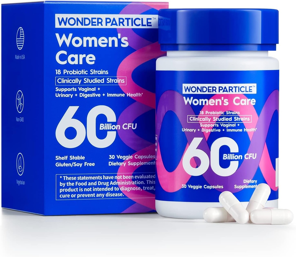 Probiotica voor vrouwen met prebiotica en cranberry, 60 miljard CFU, 18 strains, vrouwen Daily Probiotic, voor digestieve vaginale & UTI Health, non-GMO, No Soy&Gluten, 30ct