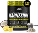 Magnesium Glycinate Powder Supplement - L-Theanine, Ashwagandha, Valeriaanwortel - Hoge Absorptie - Ondersteunt spierherstel - Opgericht door James Rodriguez - 30 Servings (Coconut Limonade)