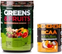 Nutrology Greens & Fruits Powder-Naturally Sourced Superfood, Chocolate (30 Servings) BCAA Natural, Plant Based BCAA Powder, Orange Coconut Flavor (30 Servings)