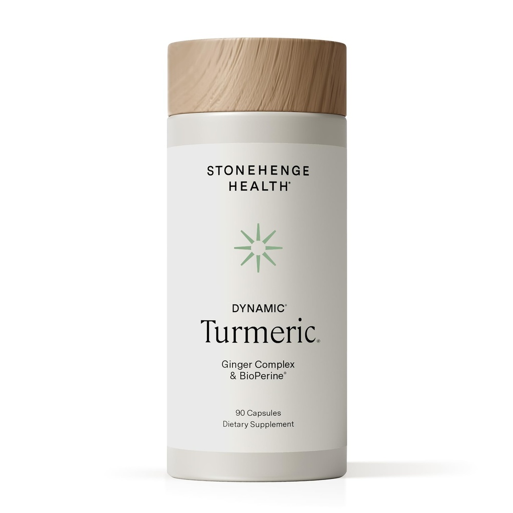 Stonehenge Health Dynamic Turmeric Curcumin with Ginger - High Potency - 1,650 mg Turmeric with 95% Curcuminoids & BioPerine, 90 Vegetarian Capsules