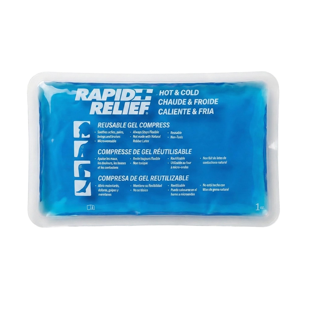 Rapid Relief Herbruikbare Hot & Cold Gel Compress met Contour-Gel 5 1/4x9-Inch medium koude kompress Blue Gel Ice Pack voor verwondingen