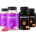 NutraChamps Biotin Gummies (2 Pack) en vitamine C Capsules (2 Pack) 4 Pack Bundle