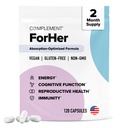 Complement ForHer Women’s Multivitamin with Inositol (60 Servings) | Hormone Balance Supplement for Women, Hair Growth & Immune Support - Vitamins with B9 & Iron - 120 Capsules, 60 Servings
