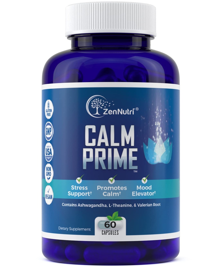 Kalm Prime Stress Relief Supplement Niet-Drowsy 