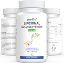 Liposomale Gehydrolyseerde Collageen Peptides 1700mg en Biotin 10000mcg Supplementen voor Vrouwen,Men,High Absorptie,Vitamine E,C en Zink Capsules voor de huid,Hair Growth,Joint en Nails,60 Softgels