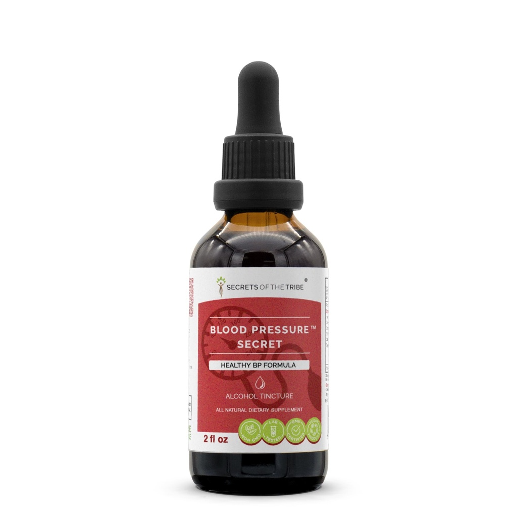 Geheimen van de Stam - Bloeddruk Geheim, Gezonde Oplage Formule, Kruidensupplement Blend Drops Alcohol Liquid Extract 2 fl oz