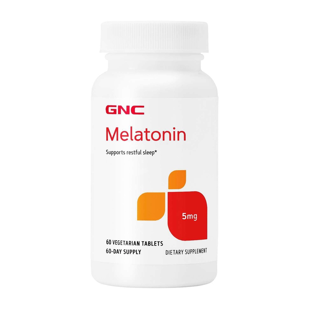 GNC Melatonine 5mg, ondersteunt rustgevende slaap, 60 tabletten