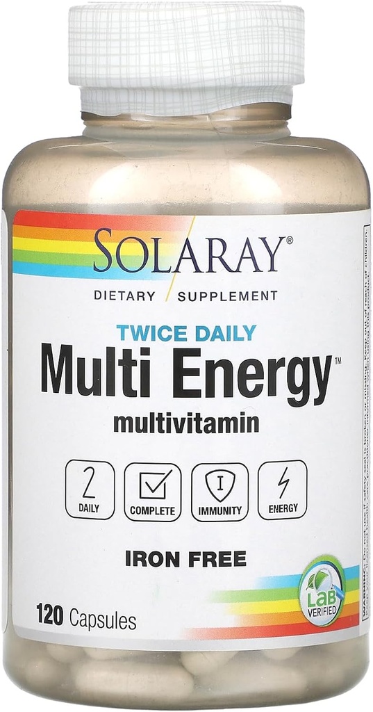 Solaray - Tweemaal daags (Iron Free), 120 capsules