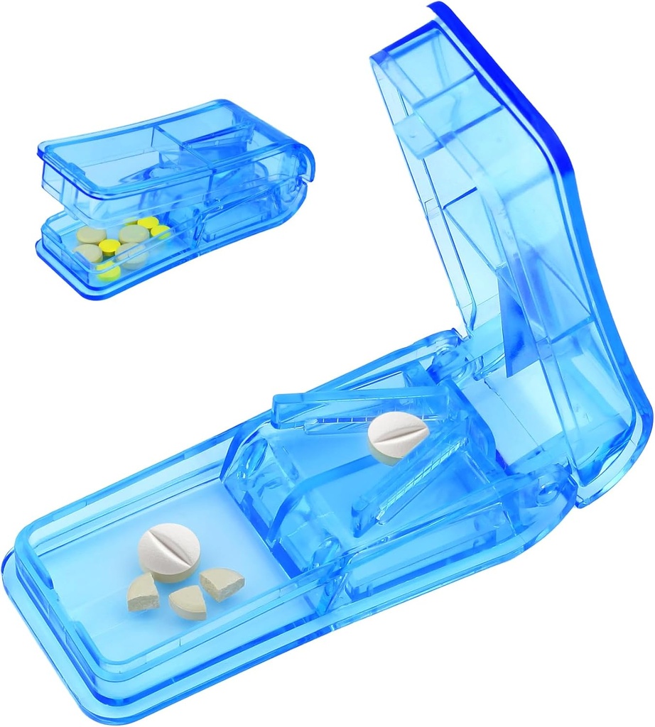 Pillensnijder Splitter voor kleine en kleine pillen Beste Pillensnijder Splitter 1/4 Vitaminen Pillen Splitter Snijdt met Shield Medicine Tabletsnijder Verdubbelt als een Pillen Organisator