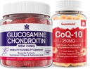 Suikervrij Glucosamine Chondroitin MSM 120 Tellingen + CoQ10 250mg Gevulde Gummies 60 Tellen