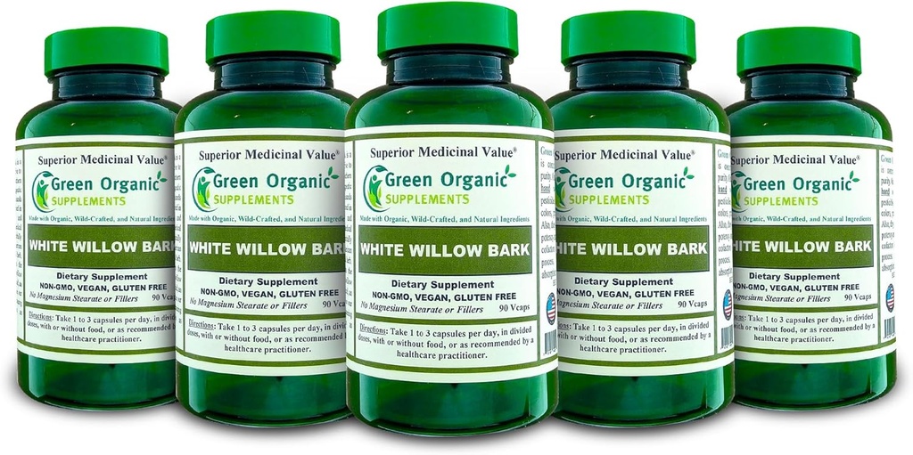 Green Organic Supplements White Willow Bark (pakket van 5)