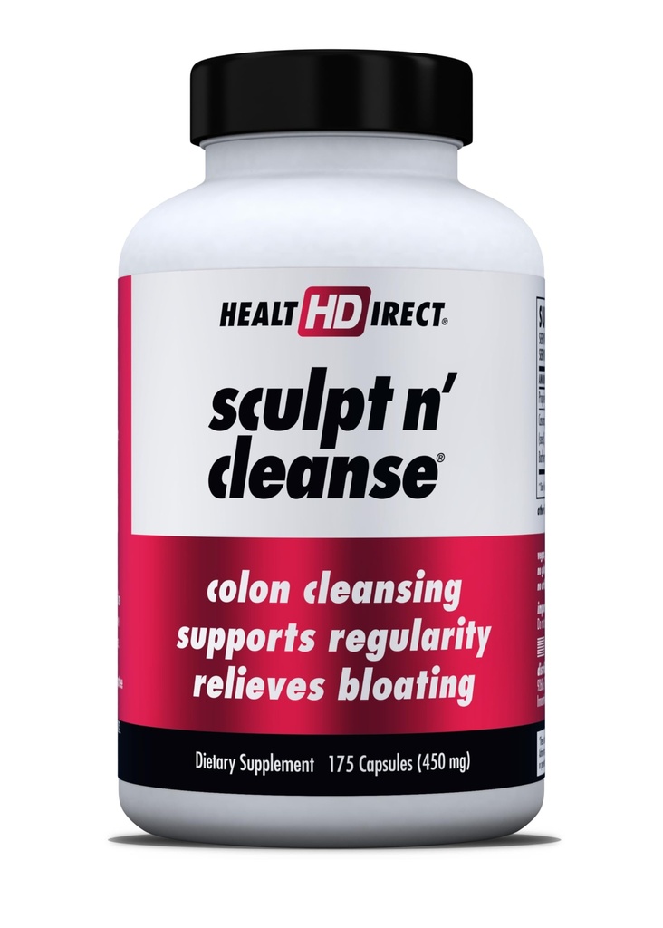 HEALTH DIRECT Sculpt n' Cleanse - Herbal Colon Cleanse for Digestive Health & Regularity - Natural Detox & Gut Flush Supplement - 175 Veggie Capsules