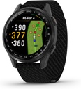 Garmin Approach® S50, Advanced Golf GPS Smartwatch, AMOLED Display, On-Course Features, Pols Hartslag, Slate Aluminium Bezel met Black ComfortFit Nylon Band