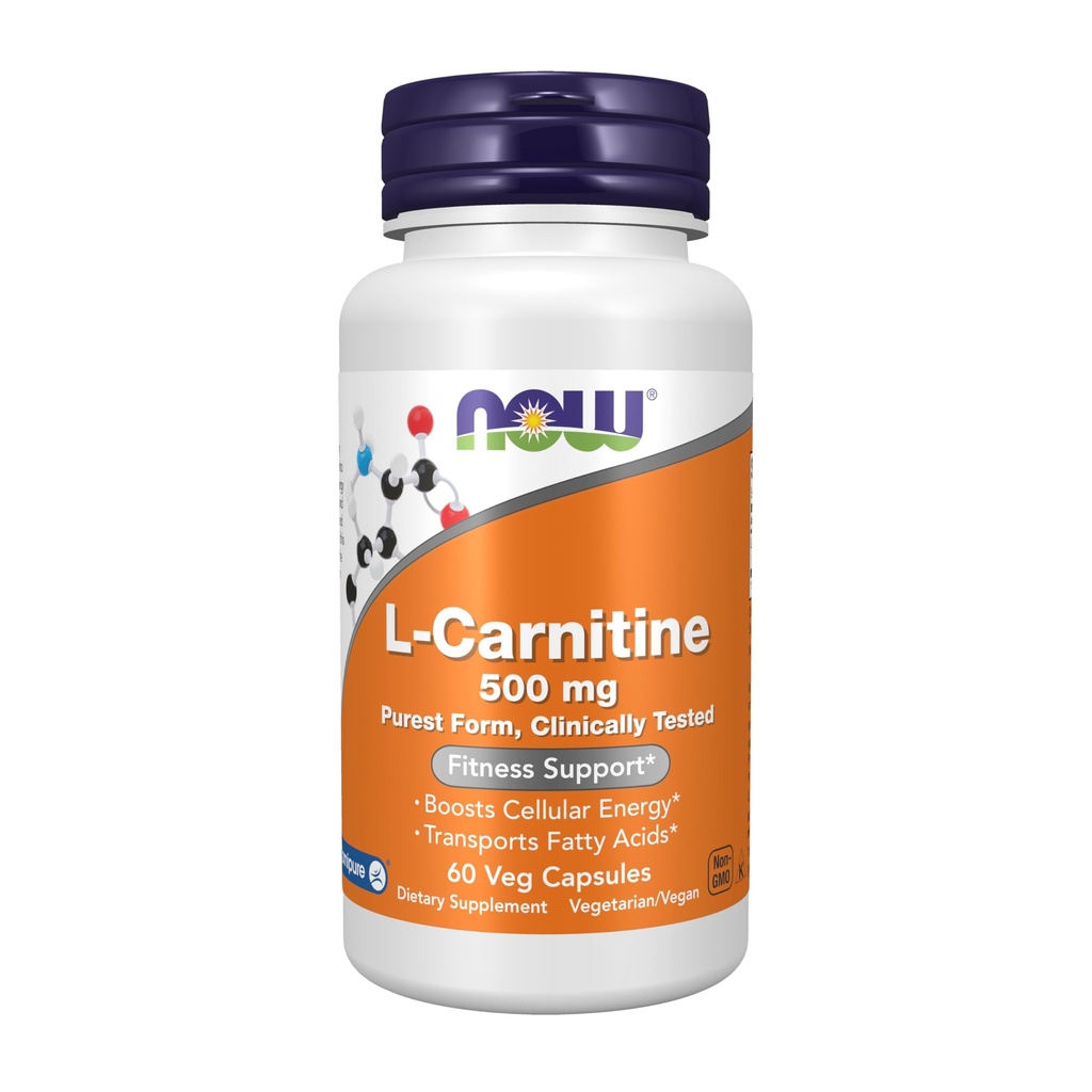NU voedingssupplementen, L-Carnitine 500mg, zuiverste vorm, Aminozuur, fitness ondersteuning*, 60 Veg capsules