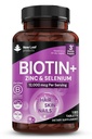 Biotine Haargroei Vitaminen 12000mcg Hoge sterkte met kokosolie - bevordert gezonde haarhuid & Nails - Biotine Vitaminen voor vrouwen& Mannen Veganistisch, Glutenvrije Supplementen - Made in The UK by New Leaf