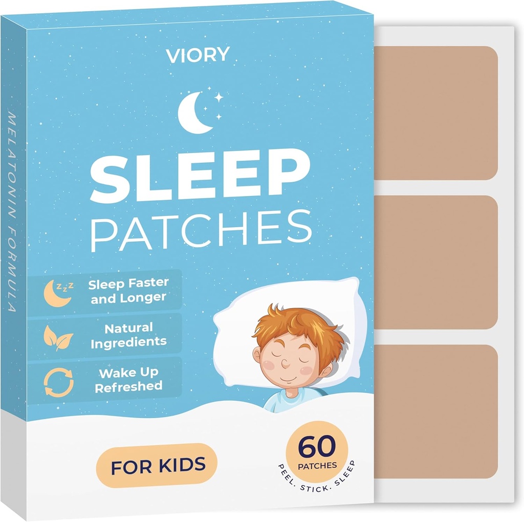 VIORY 60 slaappatches voor kinderen extra kracht - snelle acting, 100% natuurlijke ingrediënten, huidvriendelijk en gemakkelijk aan te brengen slaapstickers voor jongens