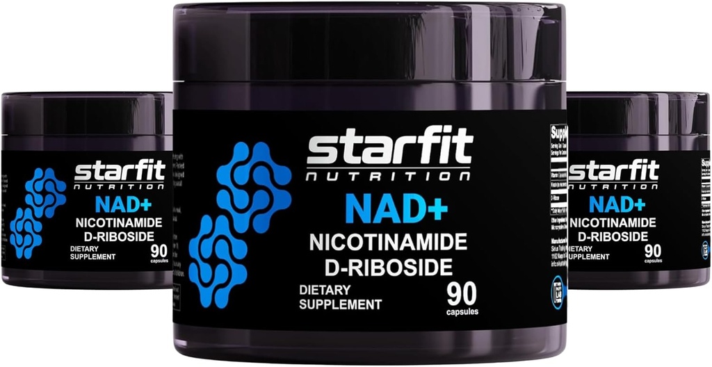 STARFIT - Nicotinamide D-Riboside, Nicotinamide Riboside voor ondersteuning NAD+ Niveaus, Focus en Energie Supplement, Metabolisme ondersteuning Nicotinamide Riboside NAD Supplement, 270 Capsules