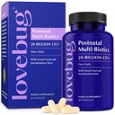 Lovebug Postnatale Probiotica - 20 miljard CFU Multi stam voor borstvoeding - met Fenegriek, Melkdistel & Venkel,Ondersteunt Borstmelk & Gut Health, Postpartum Essentials, 30 Capsules