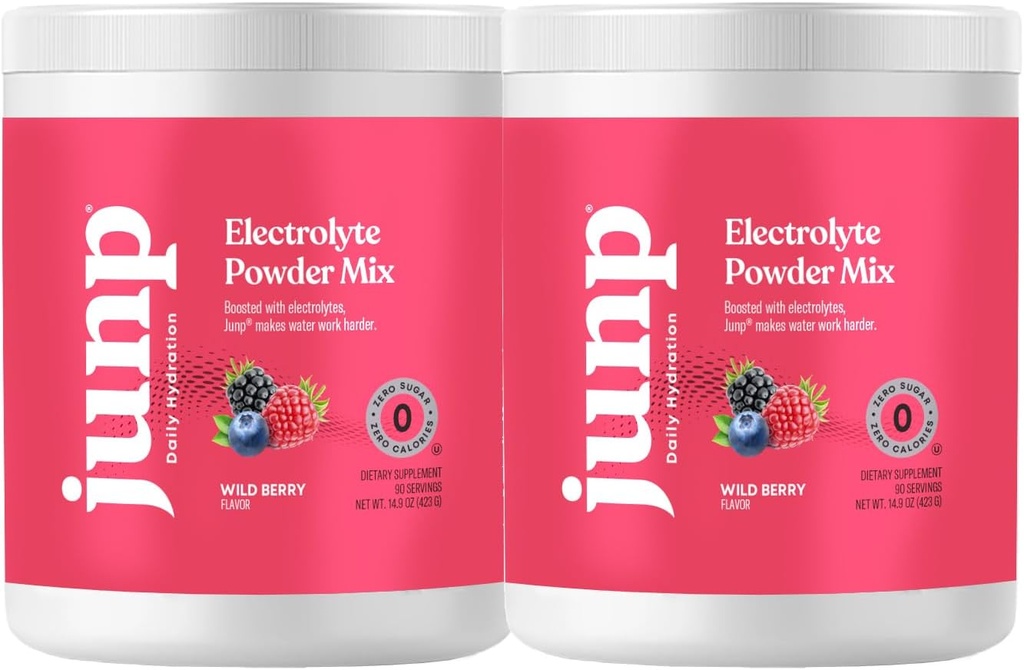 JUNP Electrolytes Powder No Sugar No Carbs – Wild Berry Fruit Flavor Drink Mix - Potassium & Salt Electrolyte Hydration Powder Zero Calorie Sugar Free Electrolyte Powder, Keto Friendly, 180 Servings
