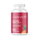 Vier vitamines 2-in-1 Bariatrische Multivitamine met Calcium citraat - Vitaminen A, D, E voor post bariatrische chirurgie, Gastric Bypass en Sleeve Gastrectomie Patiënten - Oranje Ananas (120 Kauwtabletten)