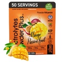 PoederVitamine Electrolytes Powder Plus (50 Servings) Mango Passionfruit Electrolyte Powder Zero Calorie Keto, 0 Sugar, No Maltodextrine,1000mg Kalium,120mg Calcium,120mg Magnesium, Hydratatiepoeder