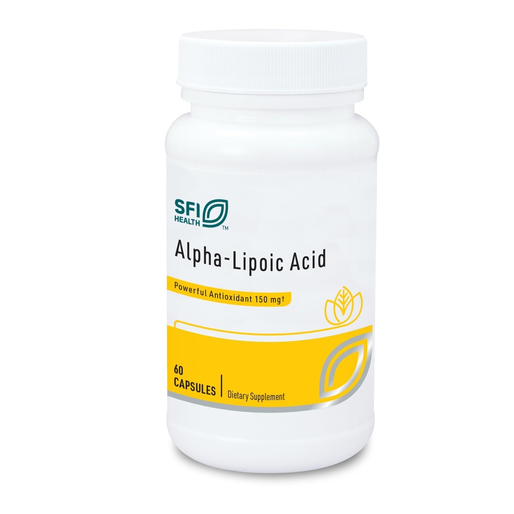 Klaire Labs SFI Health Alpha-Lipoic Acid 150mg - ALA Supplement to Promote Liver Detox, Antioxidant Support - Hypoallergeen & Corn-Free (60 capsules)