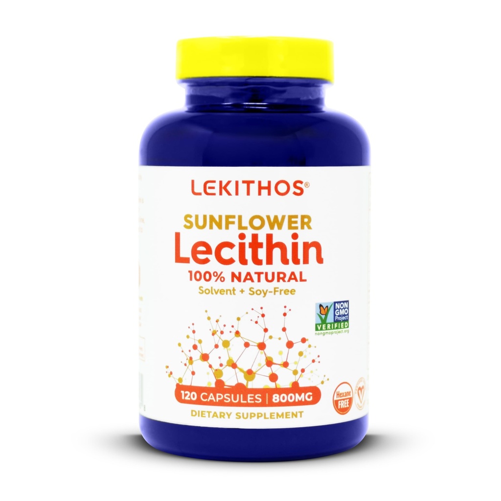 100% all-natuurlijke Zonnebloem Lecithin Capsules, 1600mg Lecithin Supplement voor mannen en vrouwen, 120 Graaf Softgel Capsules. Geweldig voor Borstvoeding ondersteuning! Cold Pressed, Vegan & Non-GMO