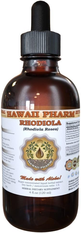 Hawaii Pharm Rhodiola (Rhodiola Rosea) Liquid Extract, Tinctuur, Kruidensupplement, Made in USA, 2 fl.oz
