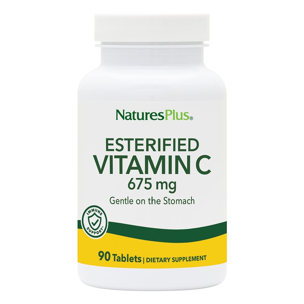 NaturesPlus Esterified Vitamine C - 675 mg, 90 tabletten - Voorzichtig op de maag - Vegetarisch, Glutenvrij - 90 porties