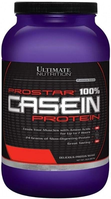 Ultimate Nutrition Prostar Micellar en Gehydrolyseerde Caseïne Proteïnepoeder - Vetvrije Overnight Spiergroei en herstel met BCAA's, 2 Ponden, Vanille