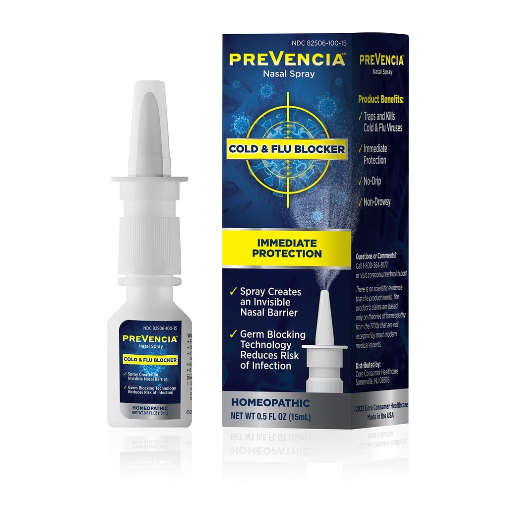Koude en griepbescherming Neusspray Homeopathische koude en griepremedie Non-Drowsy Onmiddellijke bescherming voor griep en koudeblokker, 0,5 Fl Oz (15ml)