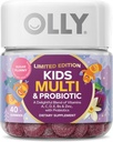 OLLY Kids Multivitamine & Probiotica, Limited Edition, Digestieve Ondersteuning, Vitaminen A, D, C, E, B, Zink, Kauwbare Supplement, Suiker Plummy - 40ct