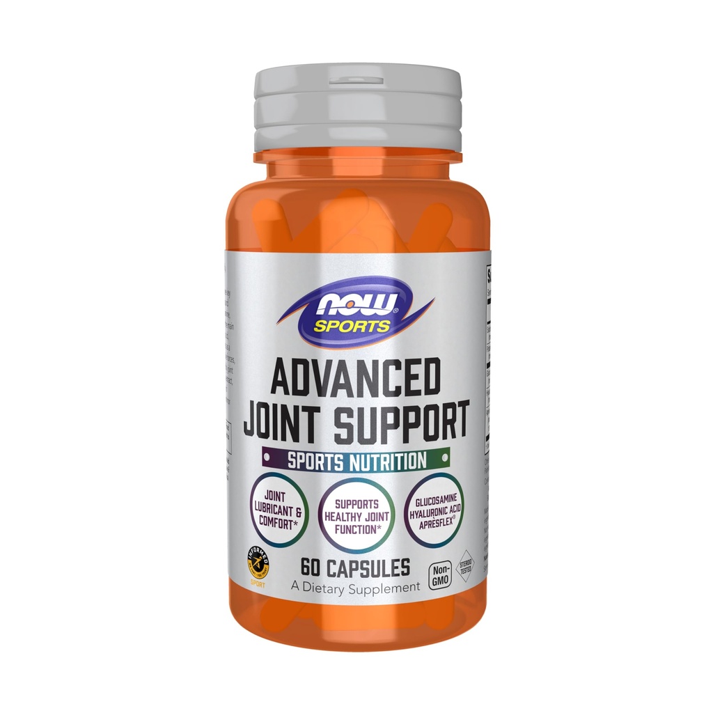 NOW Sportvoeding, geavanceerde gezamenlijke ondersteuning, Glucosamine, Hyaluronzuur, ApresFlex, 60 capsules
