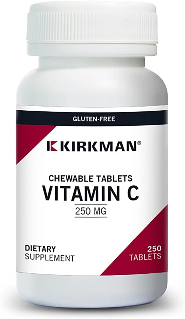 Kirkman Labs Vitamine C 250 mg kauwtabletten met Stevia-250 telling